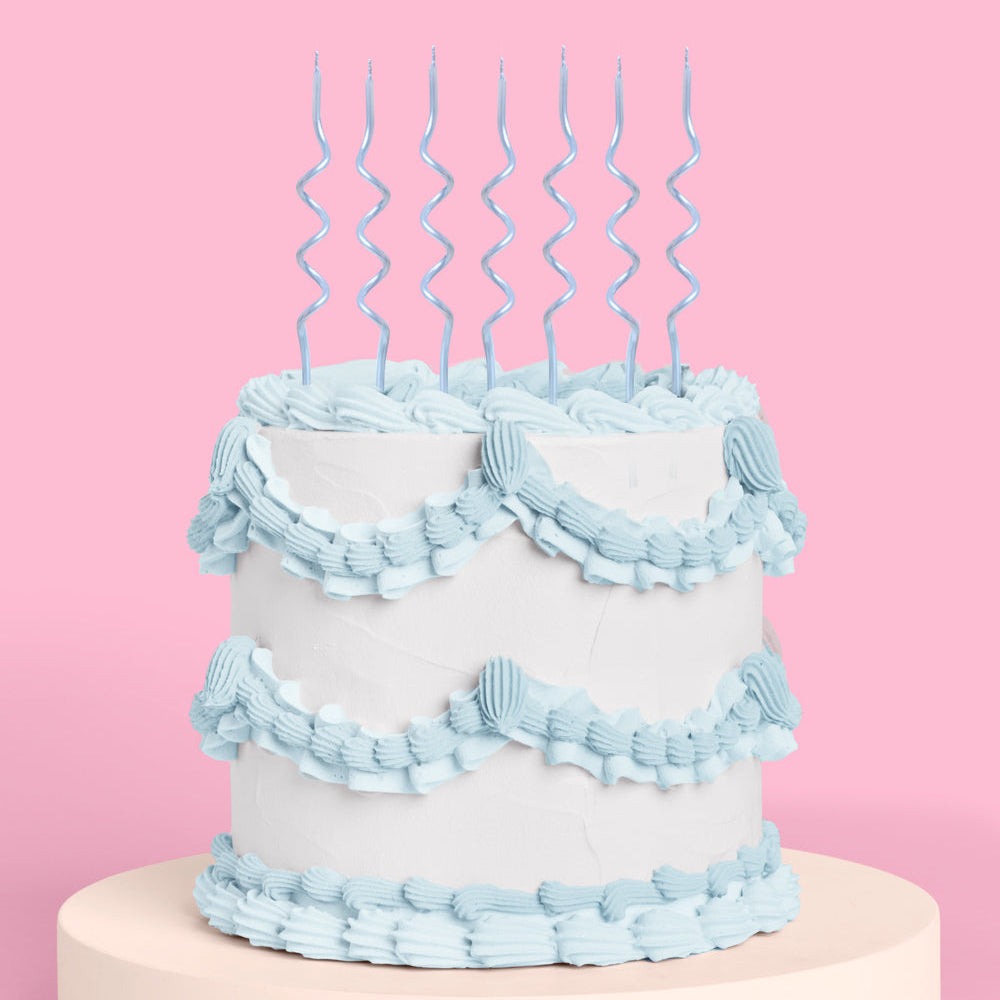 Blue Swirly Birthday Candles