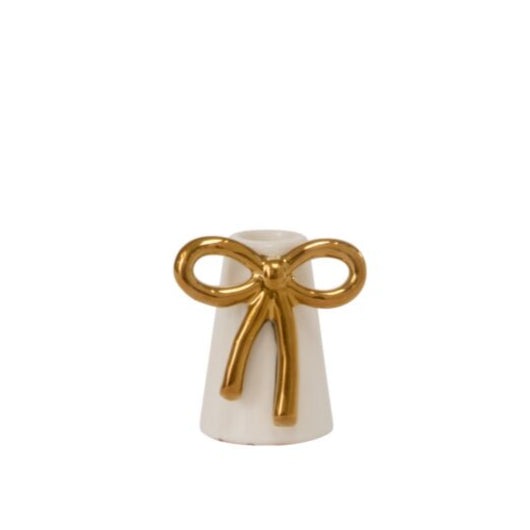 Coquette Gold Bow Candle Holder