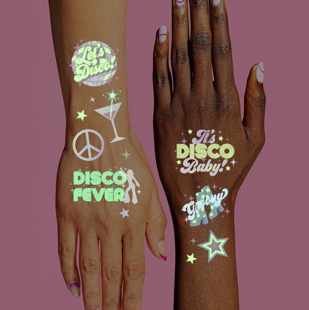 Disco Glow Temporary Tattoos