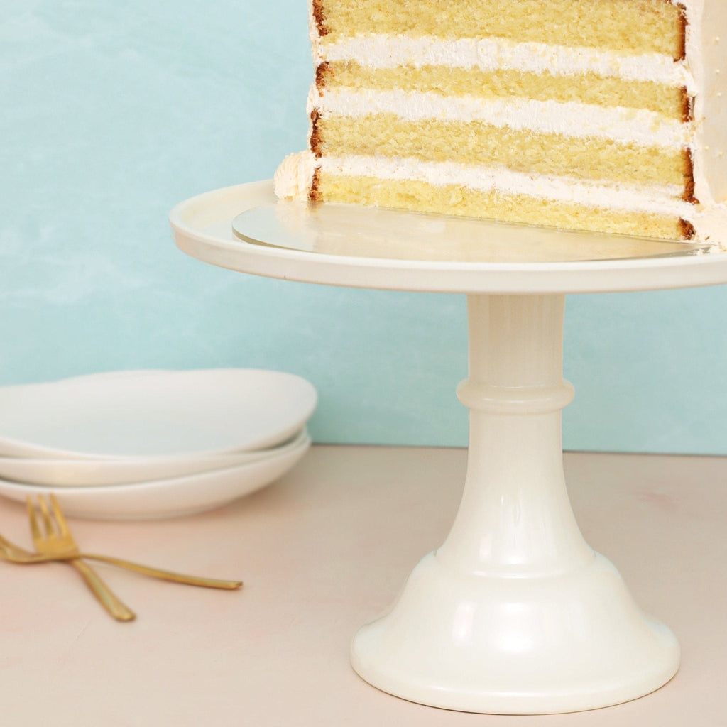Large Linen White Melamine Cake Stand