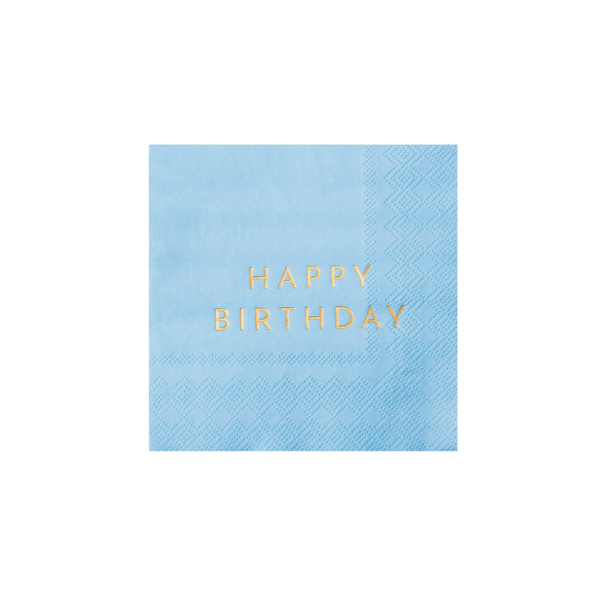 Sky Blue Signature Happy Birthday Cocktail Napkins