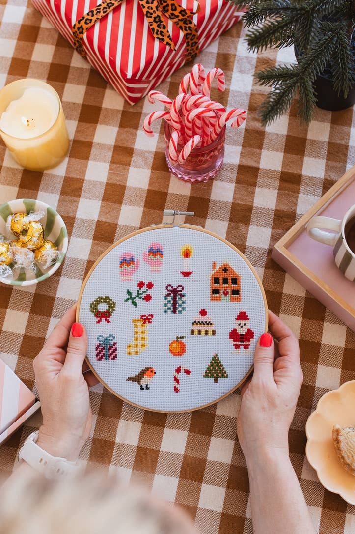 Colorful Beginner Christmas Cross Stitch Kit