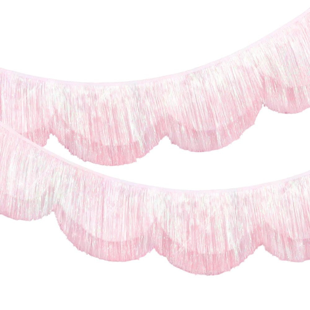 White Scalloped Fringe Banner