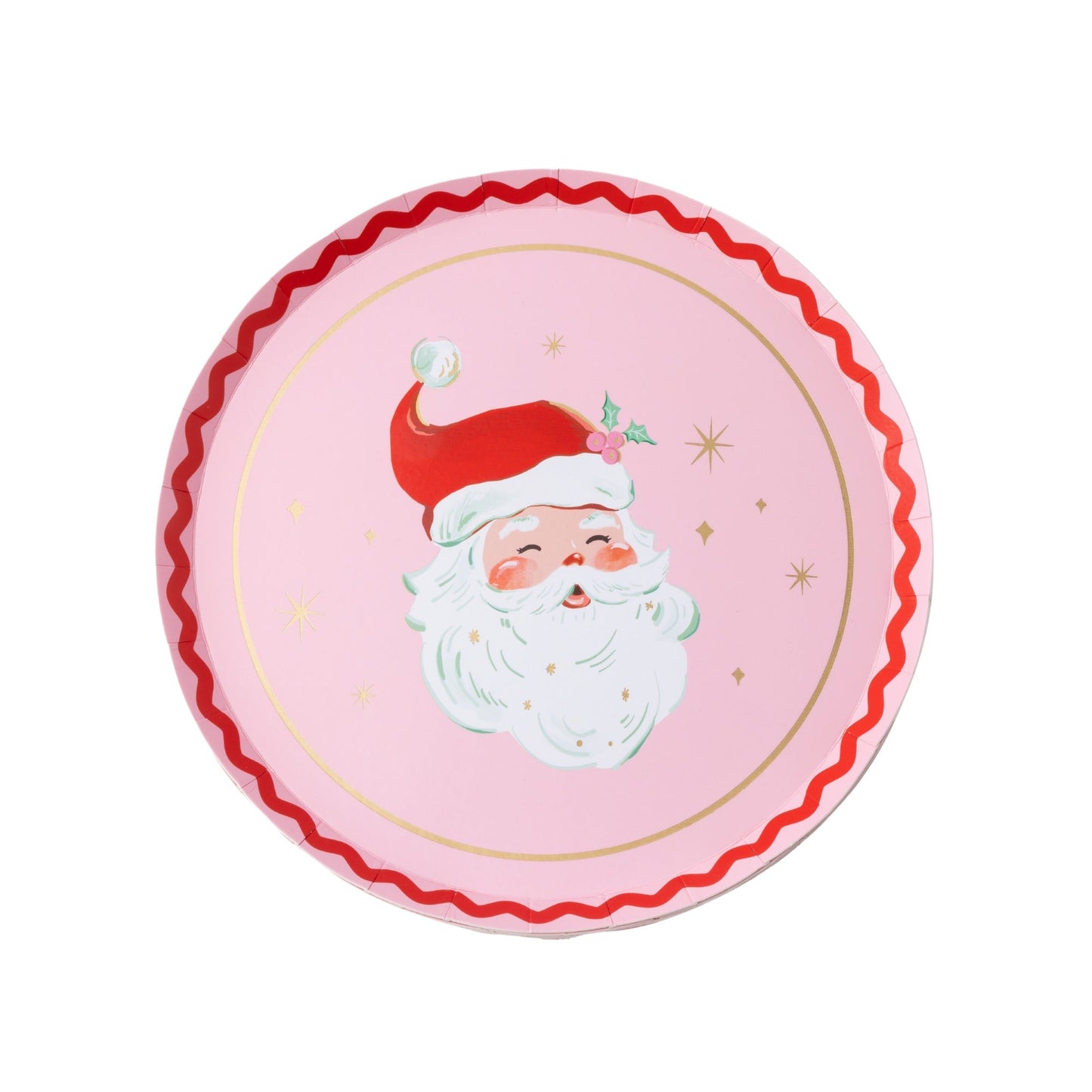 Pink & Red Jolly Santa Small Plates