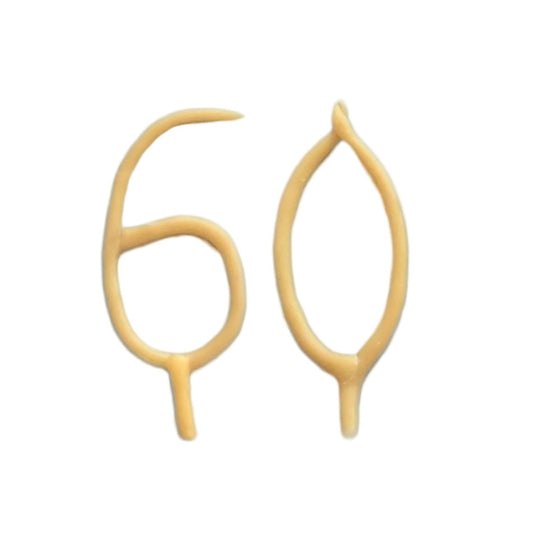 60th Birthday Beeswax Number Candle Set