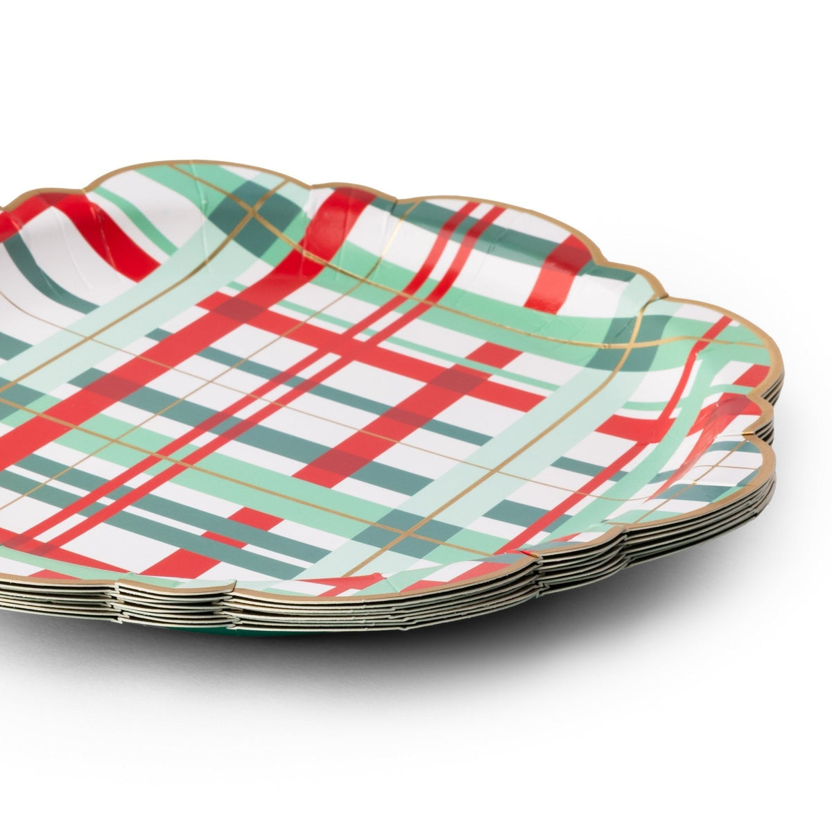Classic Christmas Plaid Dinner Plates