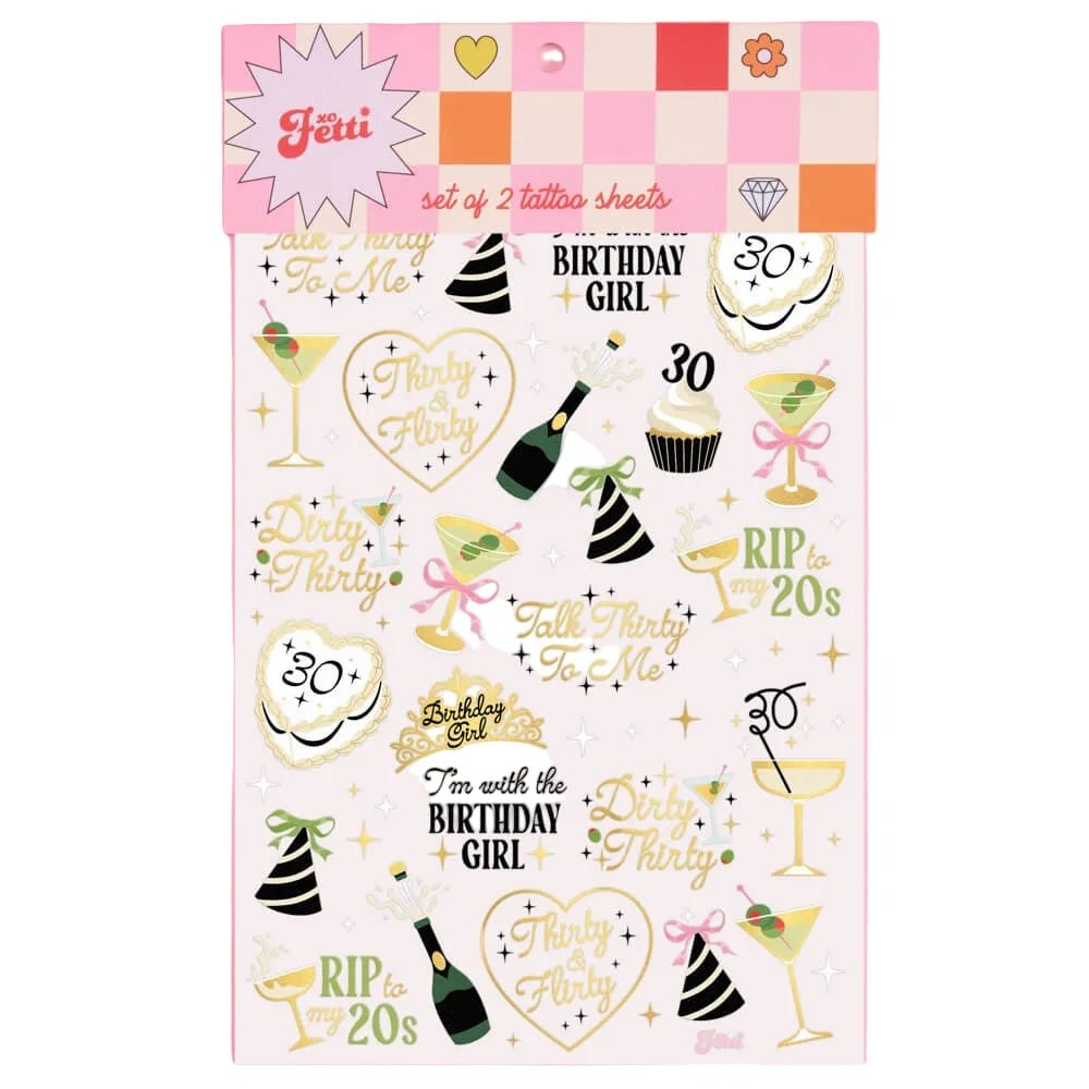 Dirty 30 Birthday Temporary Tattoos