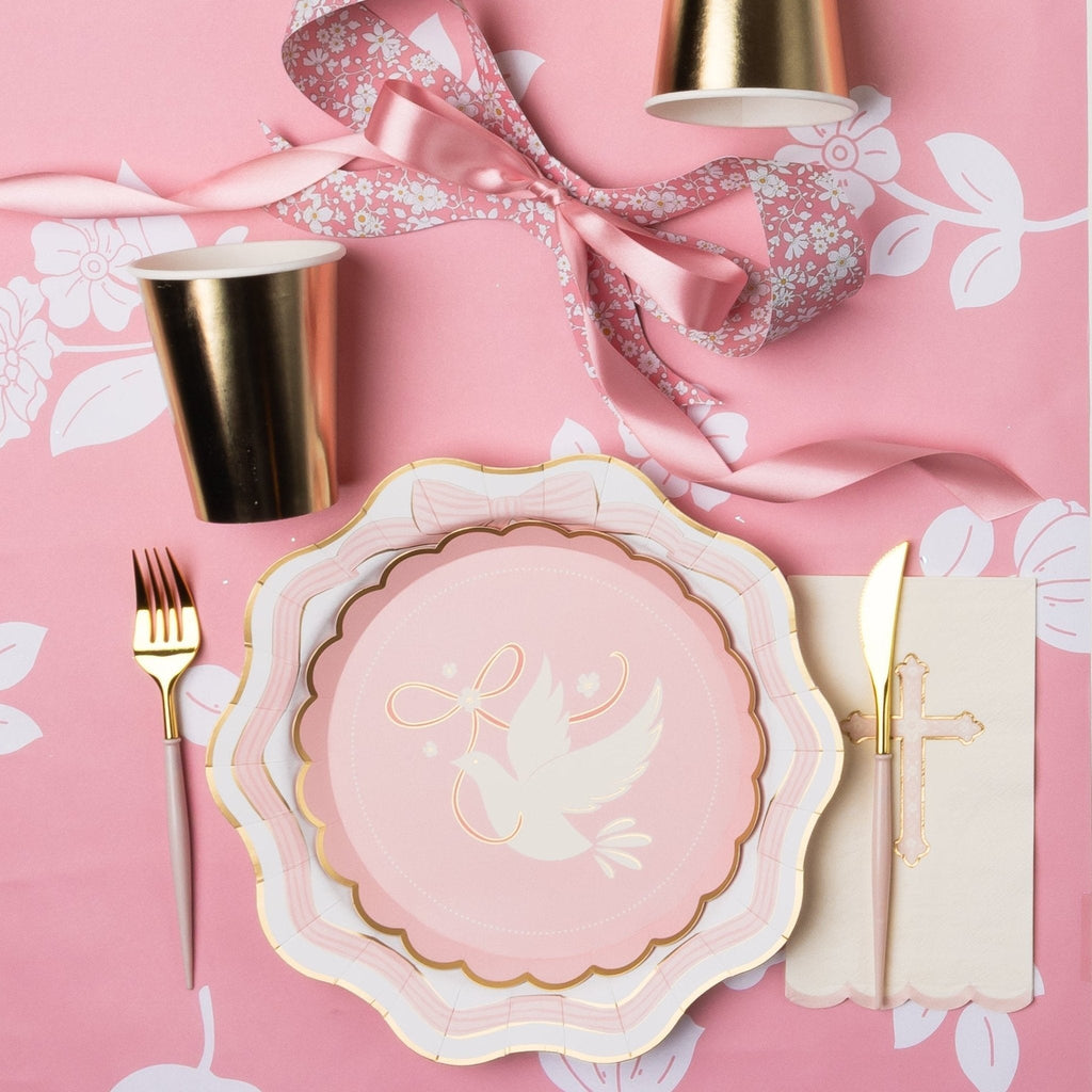 Petal Pink Elegant Floral Table Runner