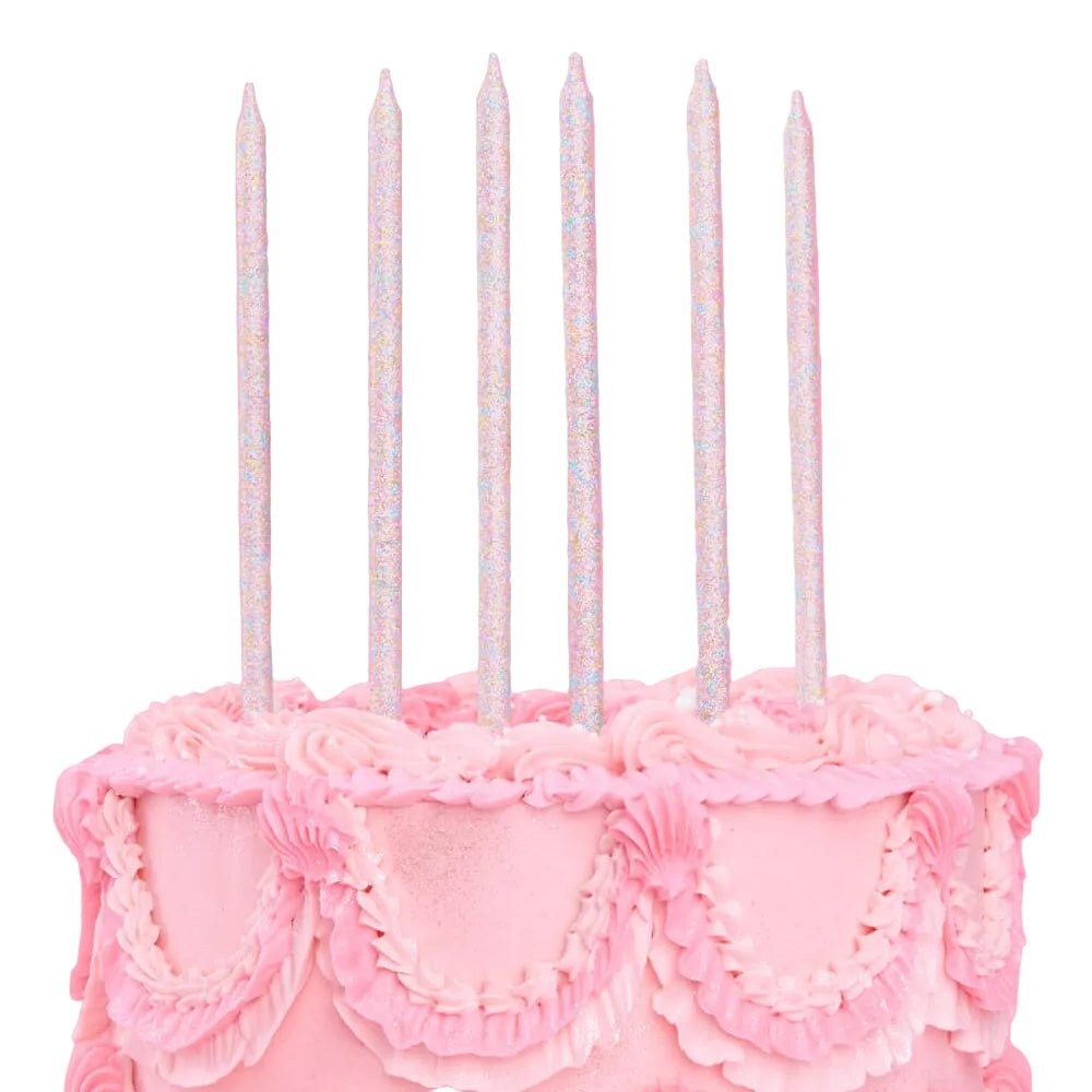 Iridescent Glitter Birthday Candles