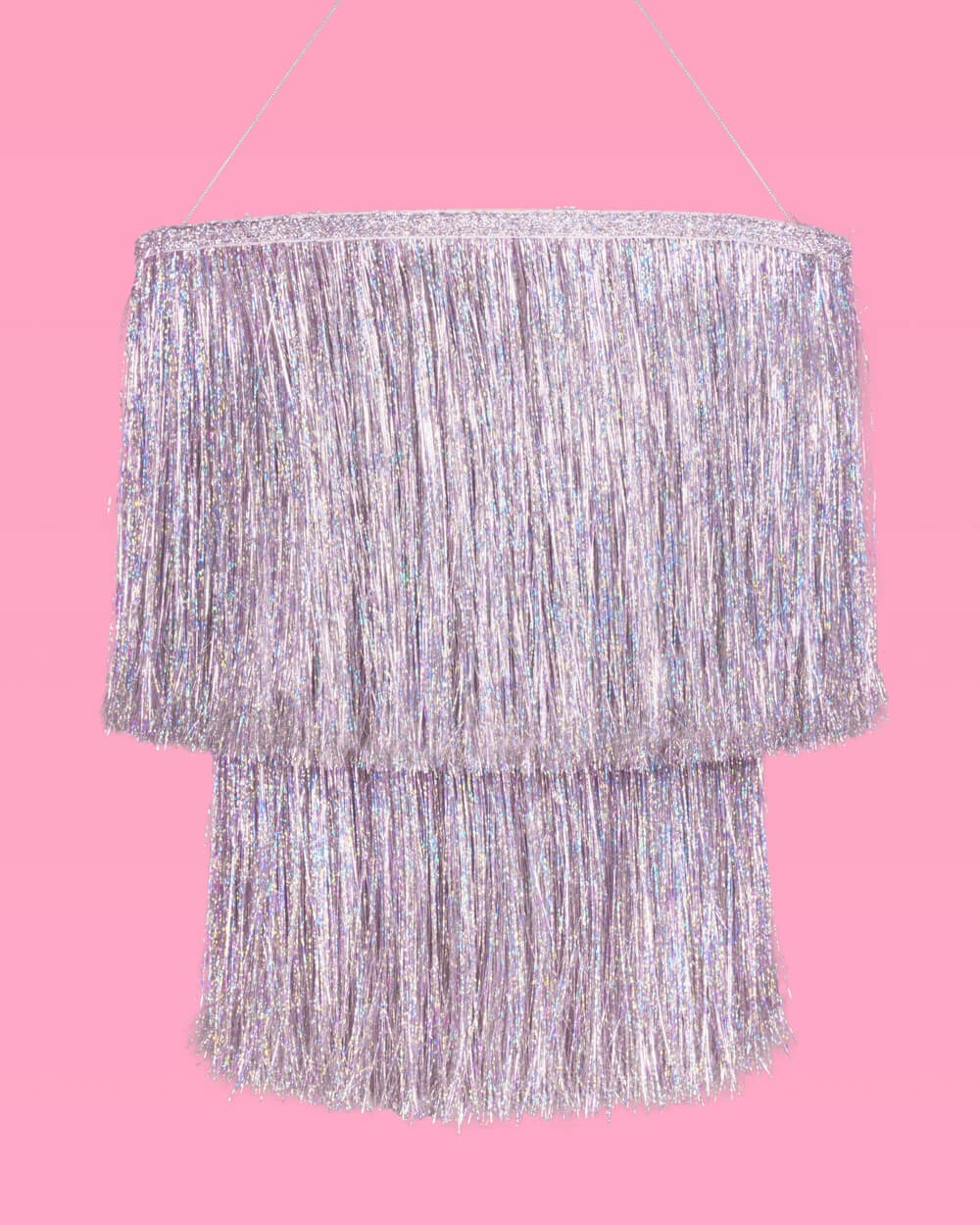 Silver Fringe Chandelier Decoration