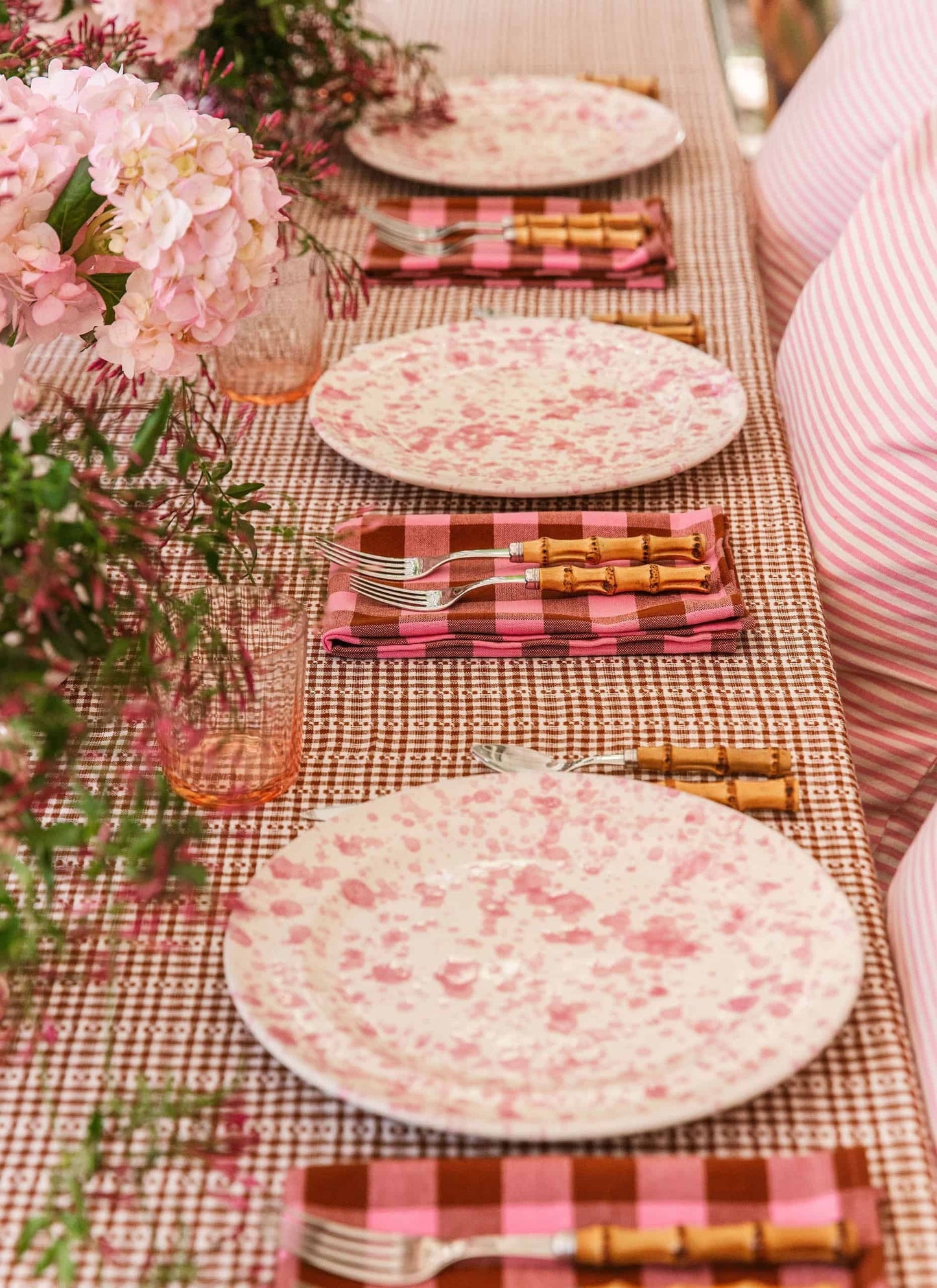 Gingham Candy Nutmeg & Pink Napkins