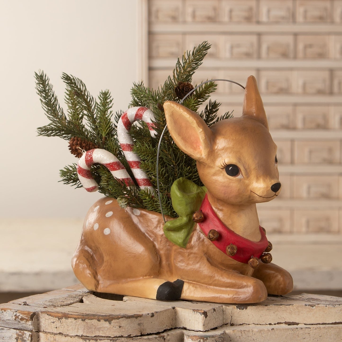 Bethany Lowe Jingle Bell Reindeer Bucket