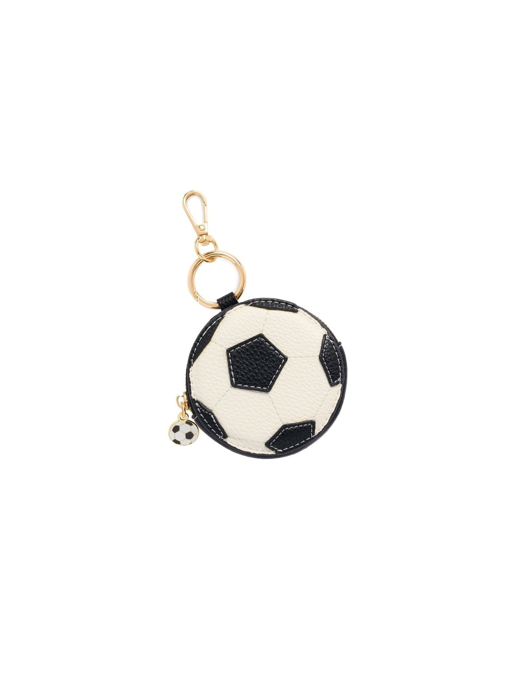Shiraleah Soccer Ball Zip Pouch Bag Charm/Key Ring, White