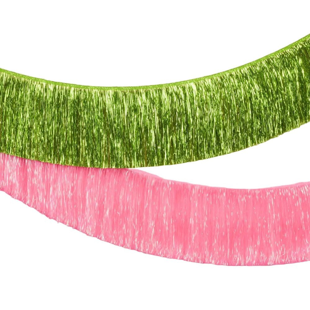 Pink and Green Fringe Banner Set