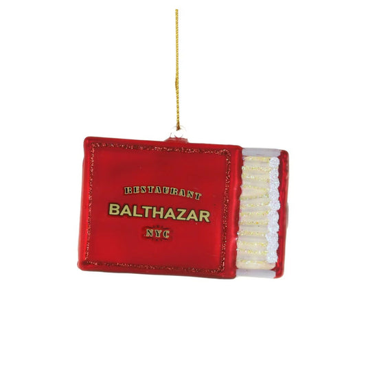 NYC Restaurant Matchbox Glass Ornament by Cody Foster