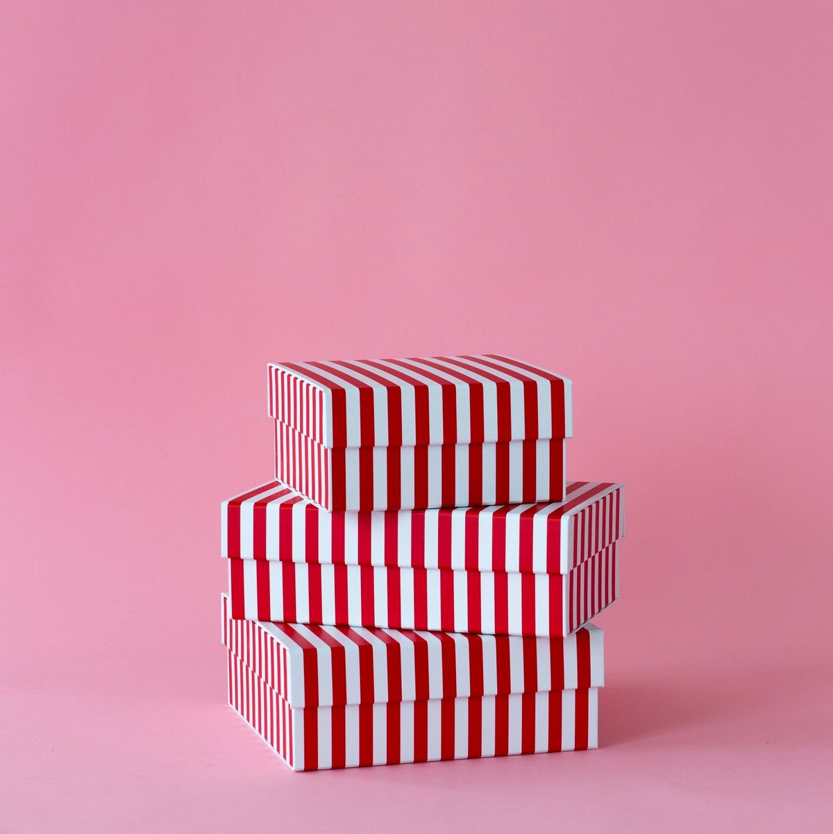 Cherry Red Cabana Stripe Display Box Risers