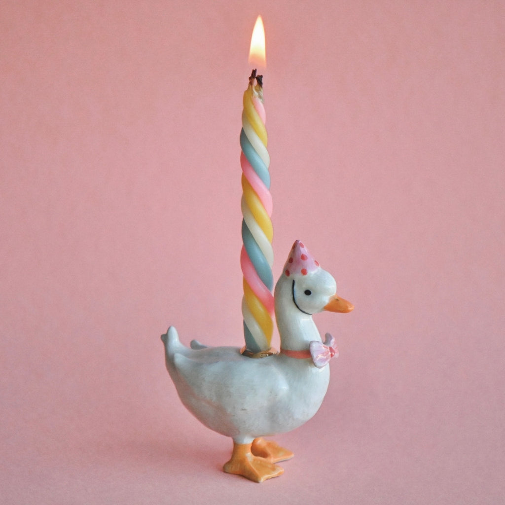 Pink Goose Birthday Candle Holder