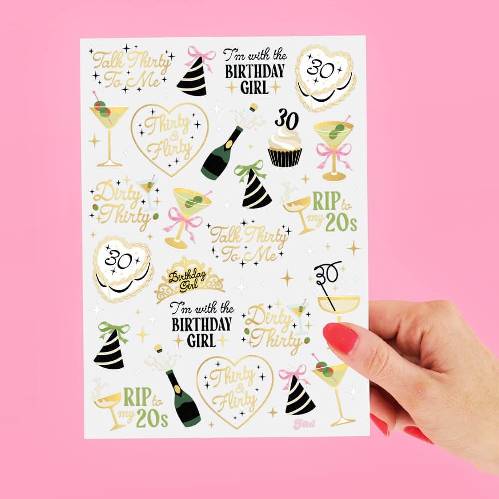 Dirty 30 Birthday Temporary Tattoos