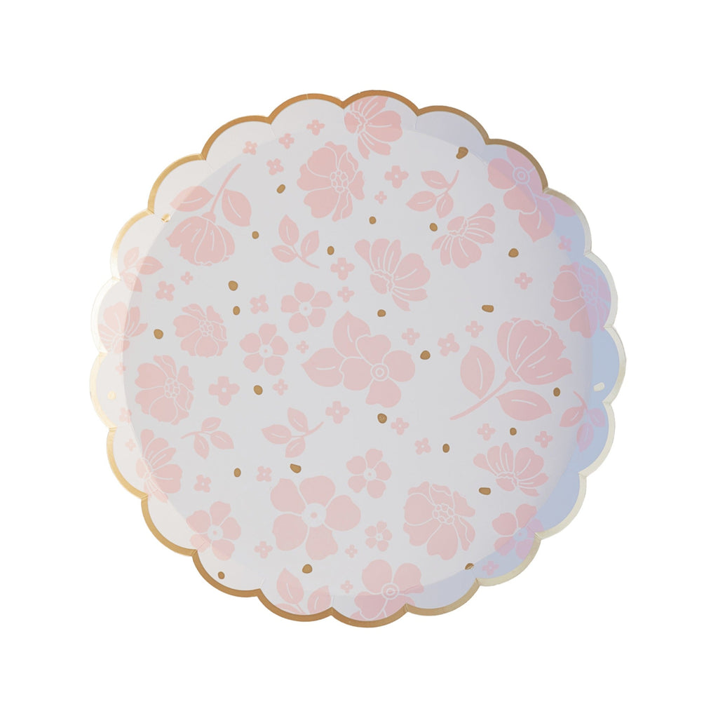 Petal Pink Elegant Floral Dessert Plates