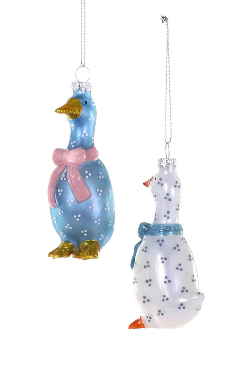 Country Goose Glass Ornament by Cody Foster