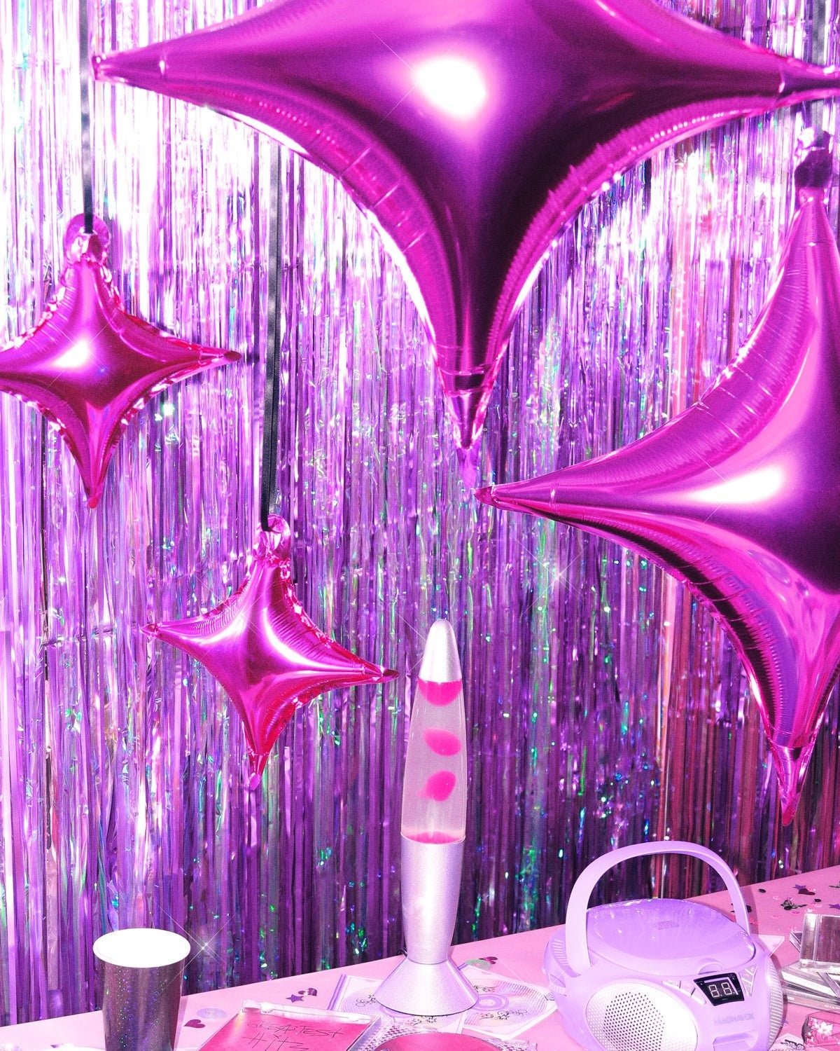 Pink Sparkle Foil Balloon Set