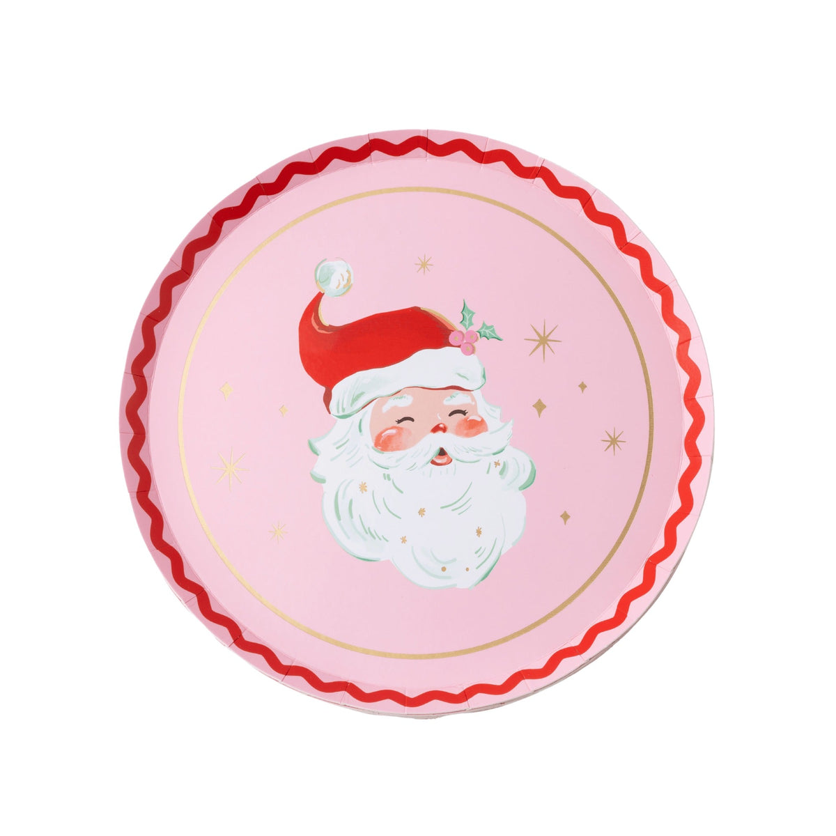Pink & Red Jolly Santa Small Plates