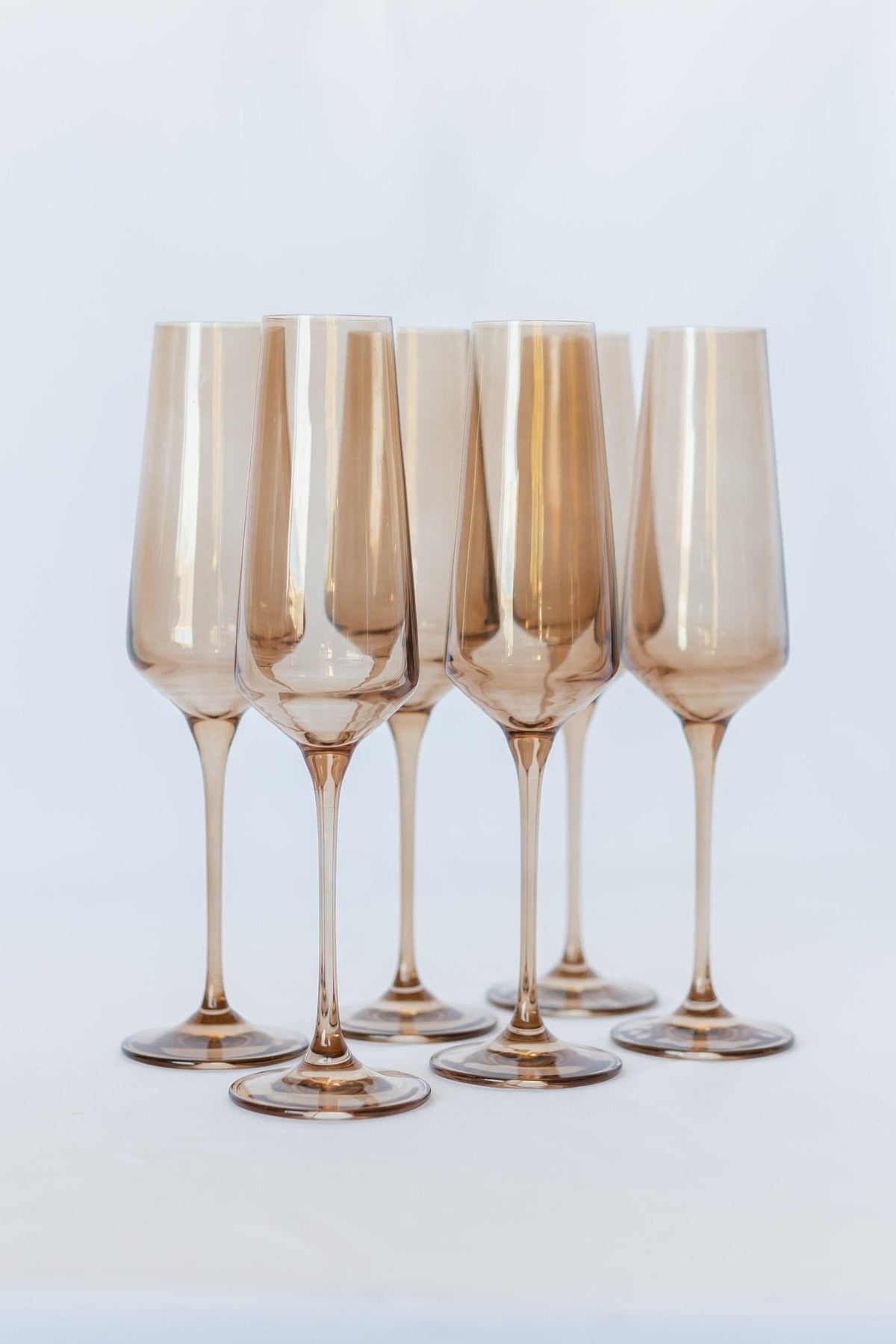 Estelle Colored Champagne Flute - Set of 6 {Mocha Mousse (Our Amber Smoke)}