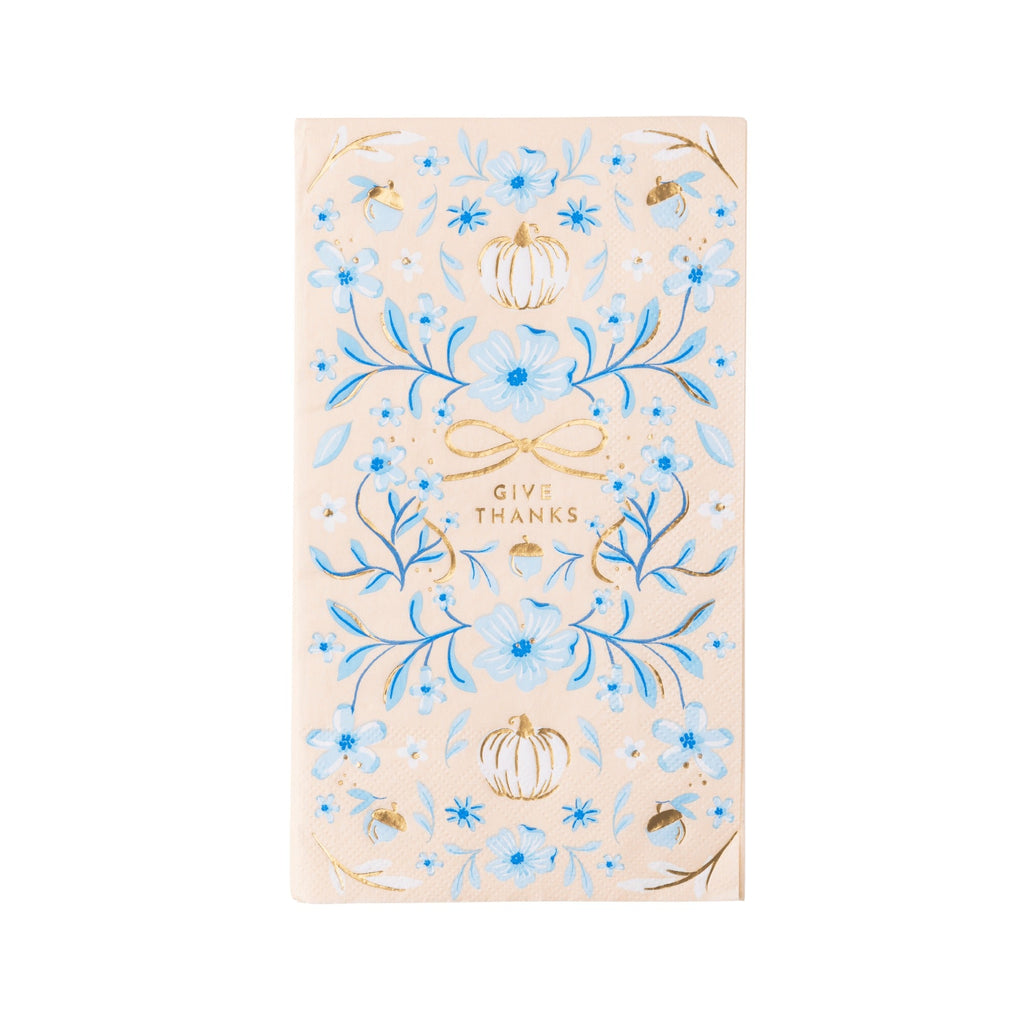 Blue Toile Pumpkin Guest Towels