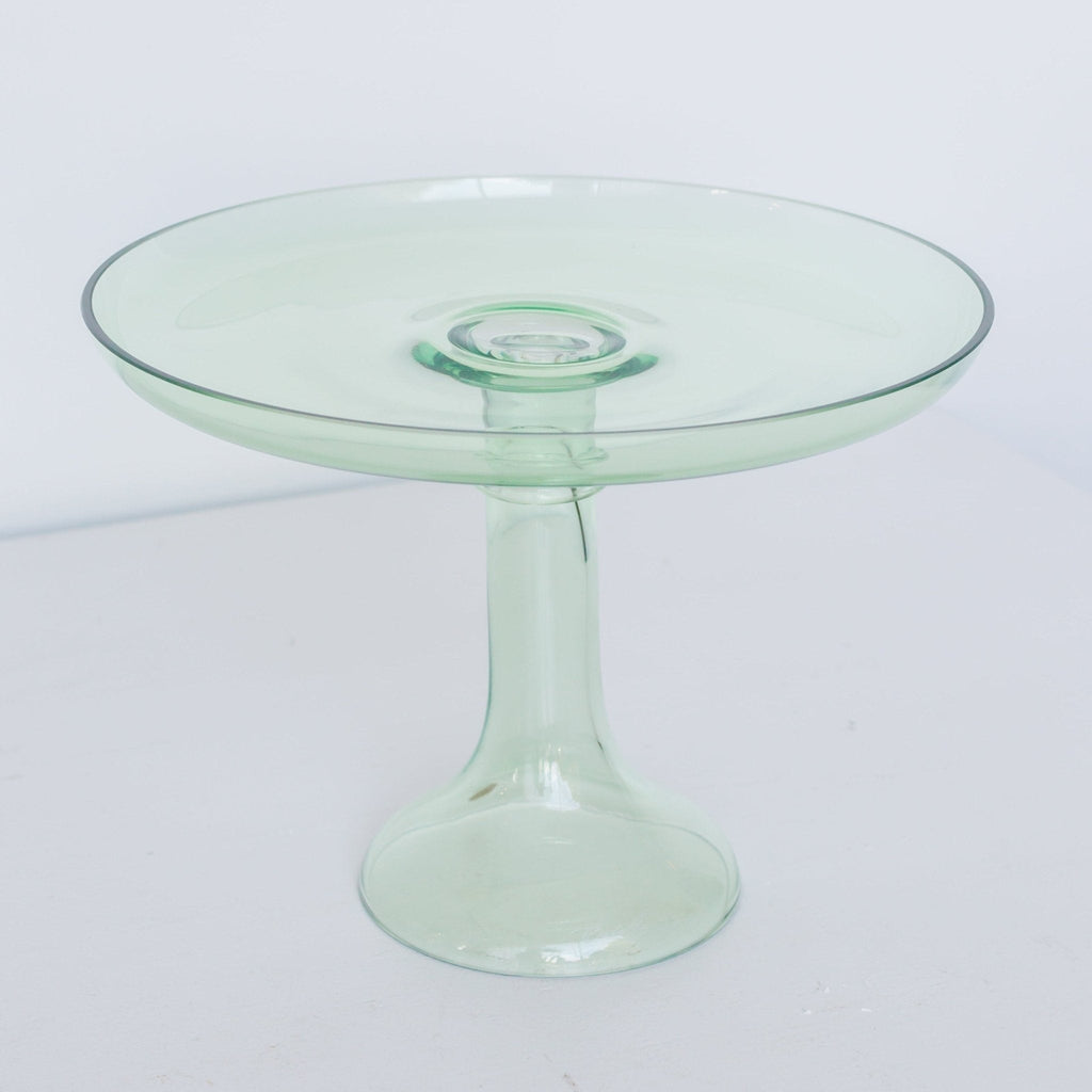 Mint Green Glass Cake Stand