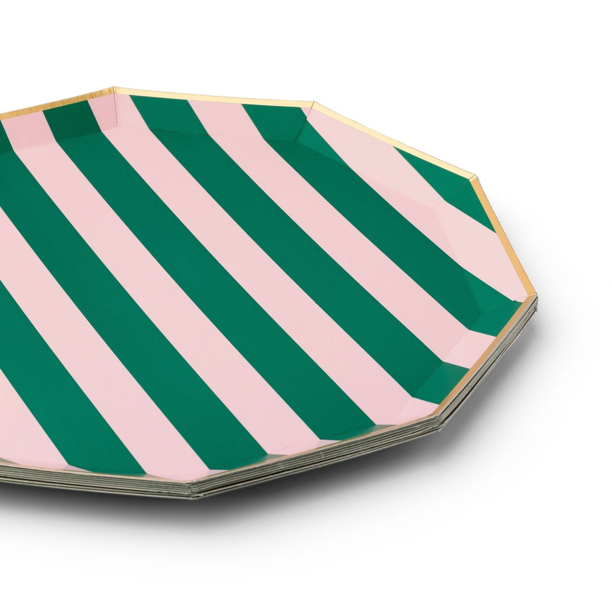 Pink & Green Signature Cabana Stripe Large Plates