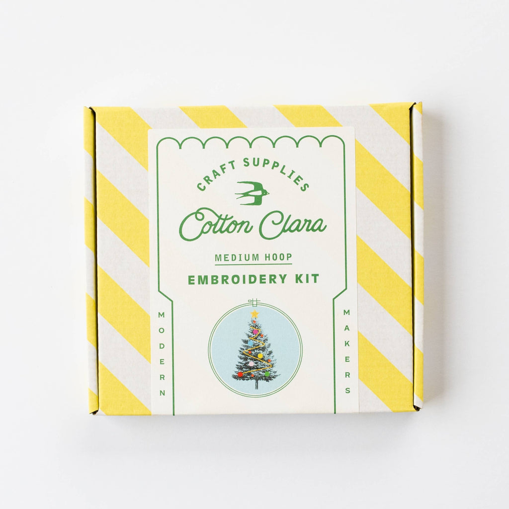 Christmas Tree Embroidery Hoop Kit: Light Blue