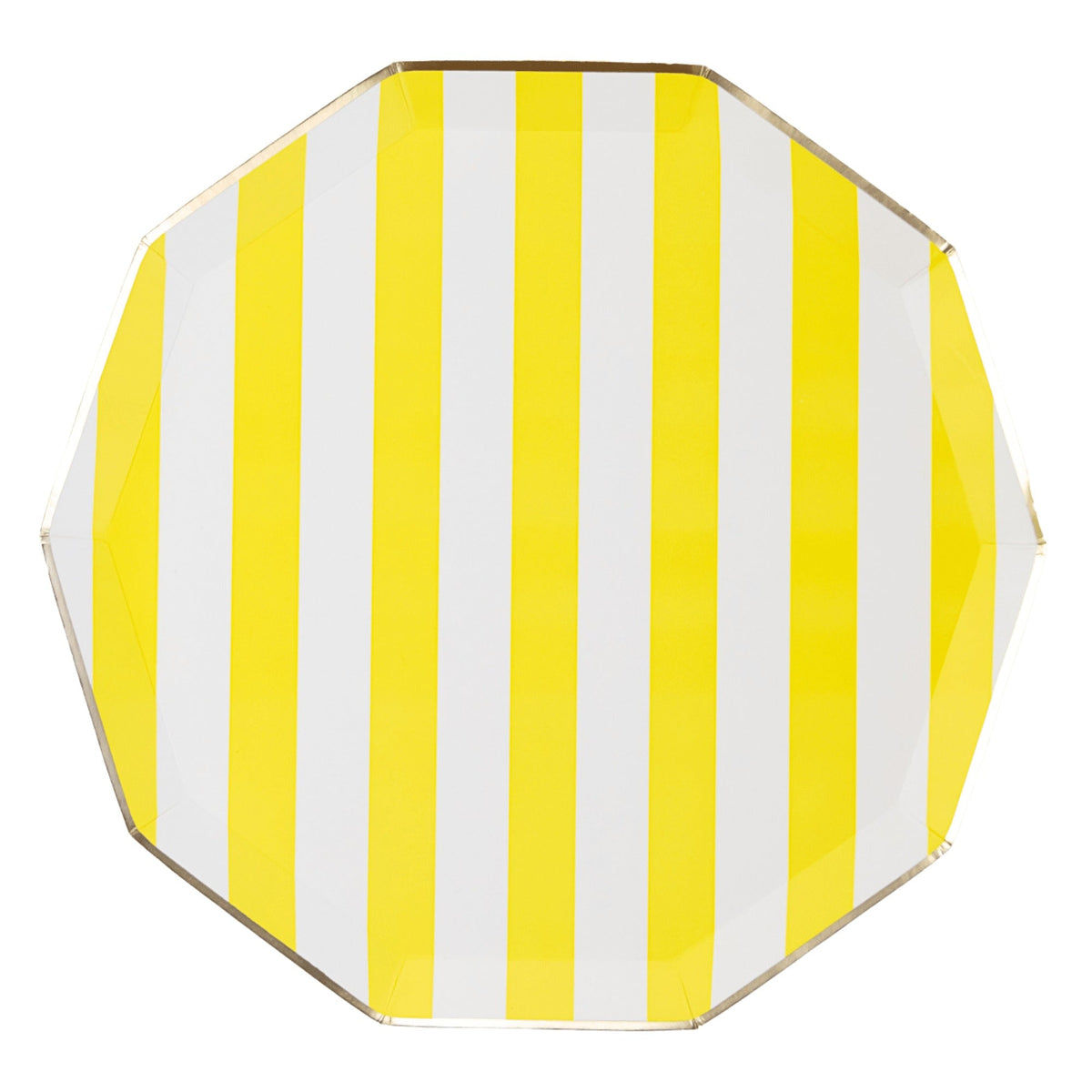 Soleil Yellow Signature Cabana Stripe Plates