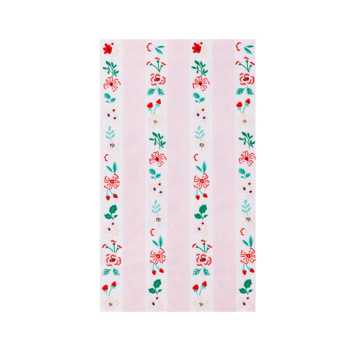 Pink & Red Floral Stripe Guest Towels