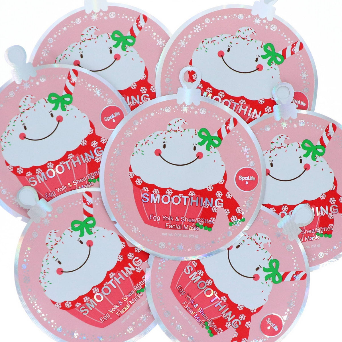 Pink Cupcake Christmas Face Mask