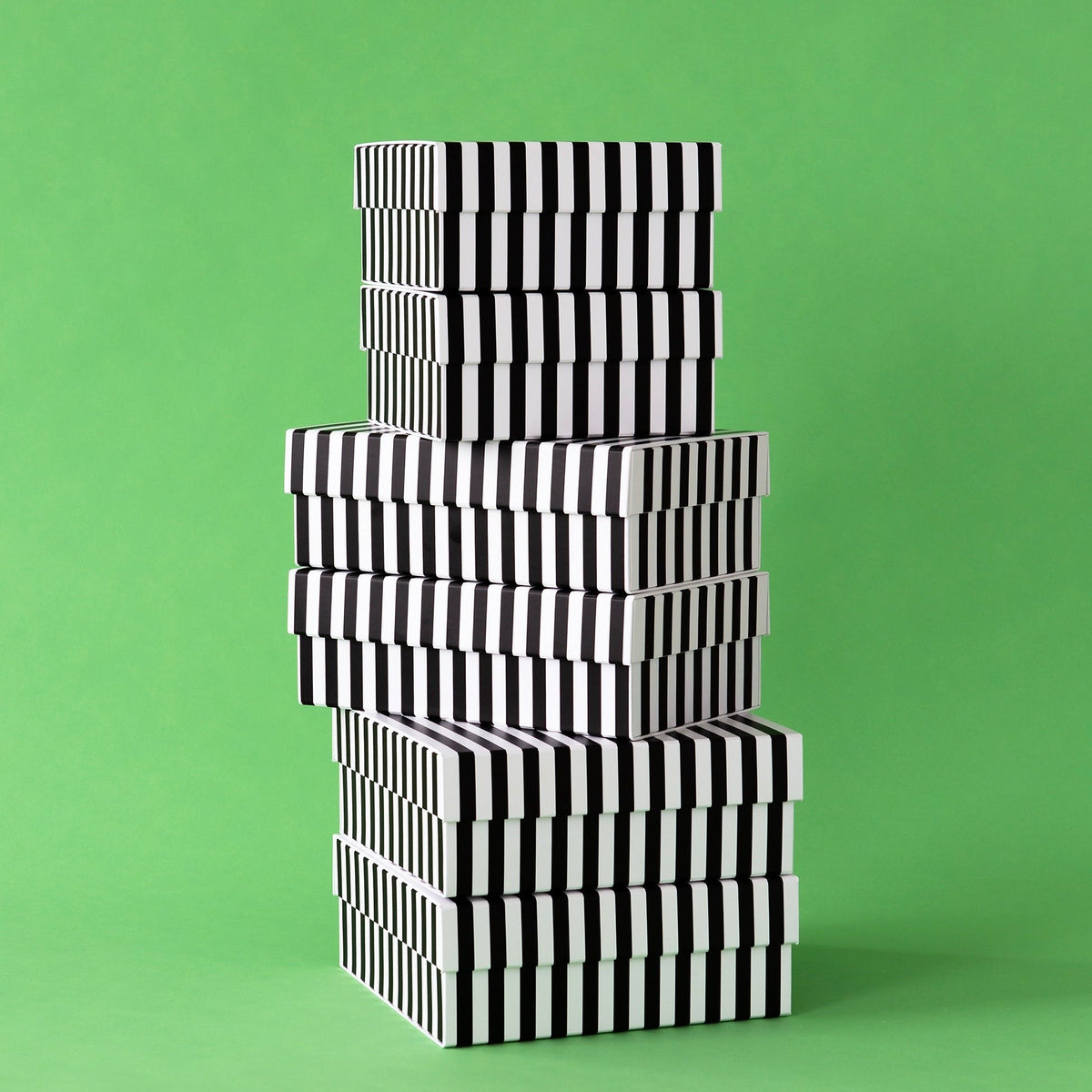 Black Noire Cabana Stripe Display Box Risers