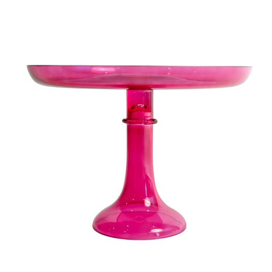 Fuchsia Glass Cake Stand
