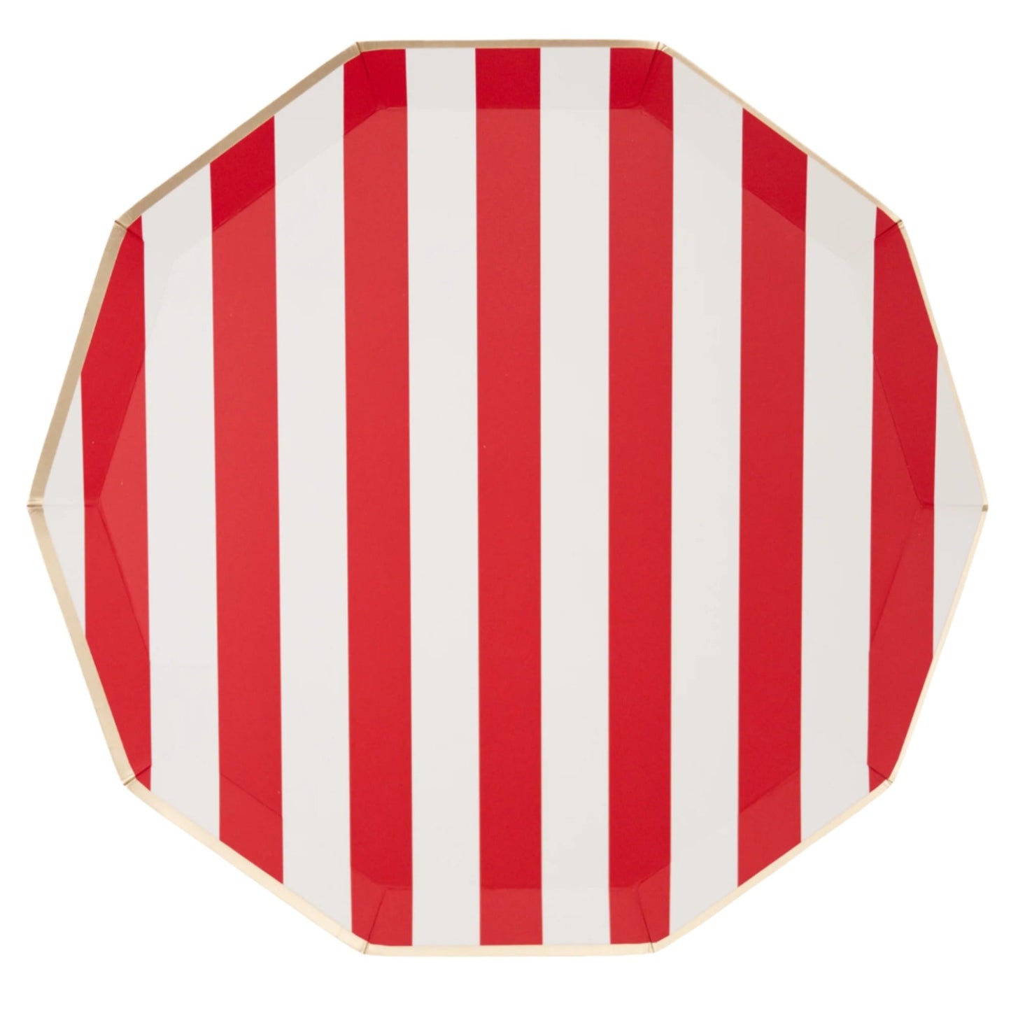 Cherry Red Signature Cabana Stripe Plates