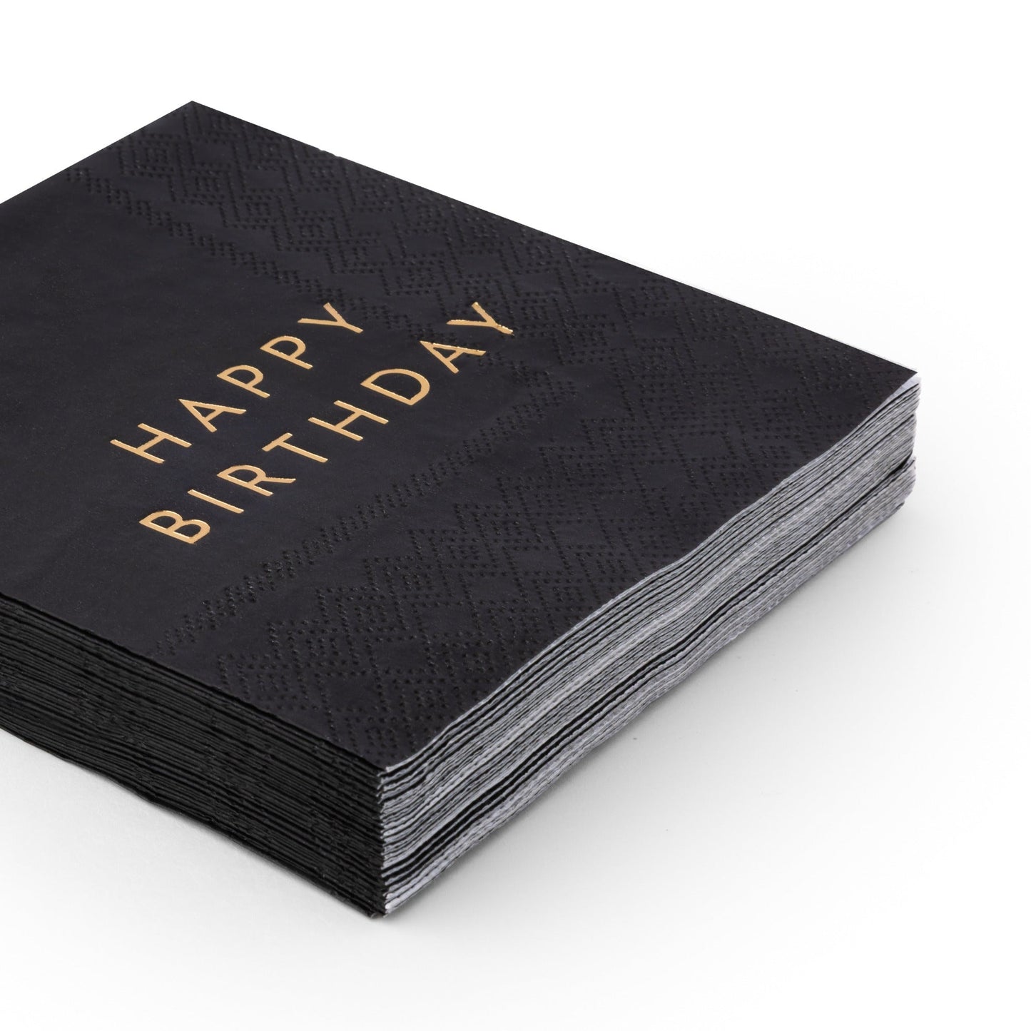 Black Noir Happy Birthday Cocktail Napkins