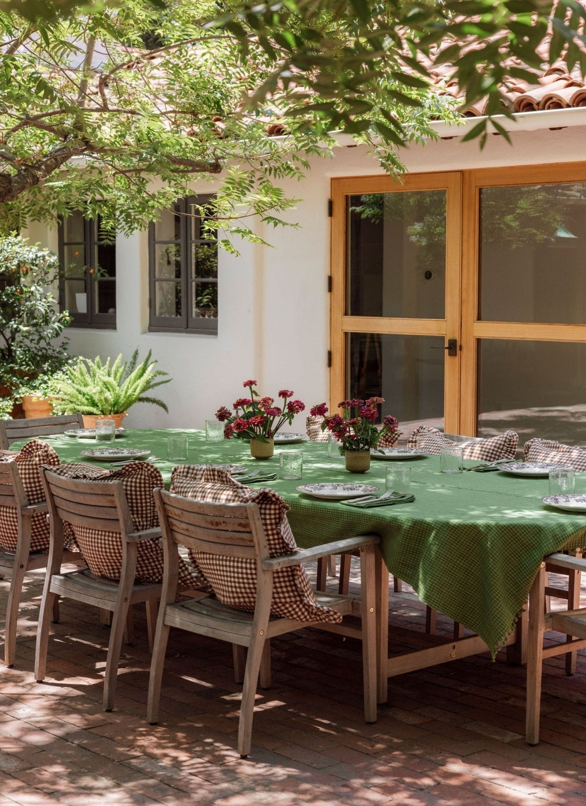 Two Toned Evergreen Tablecloth