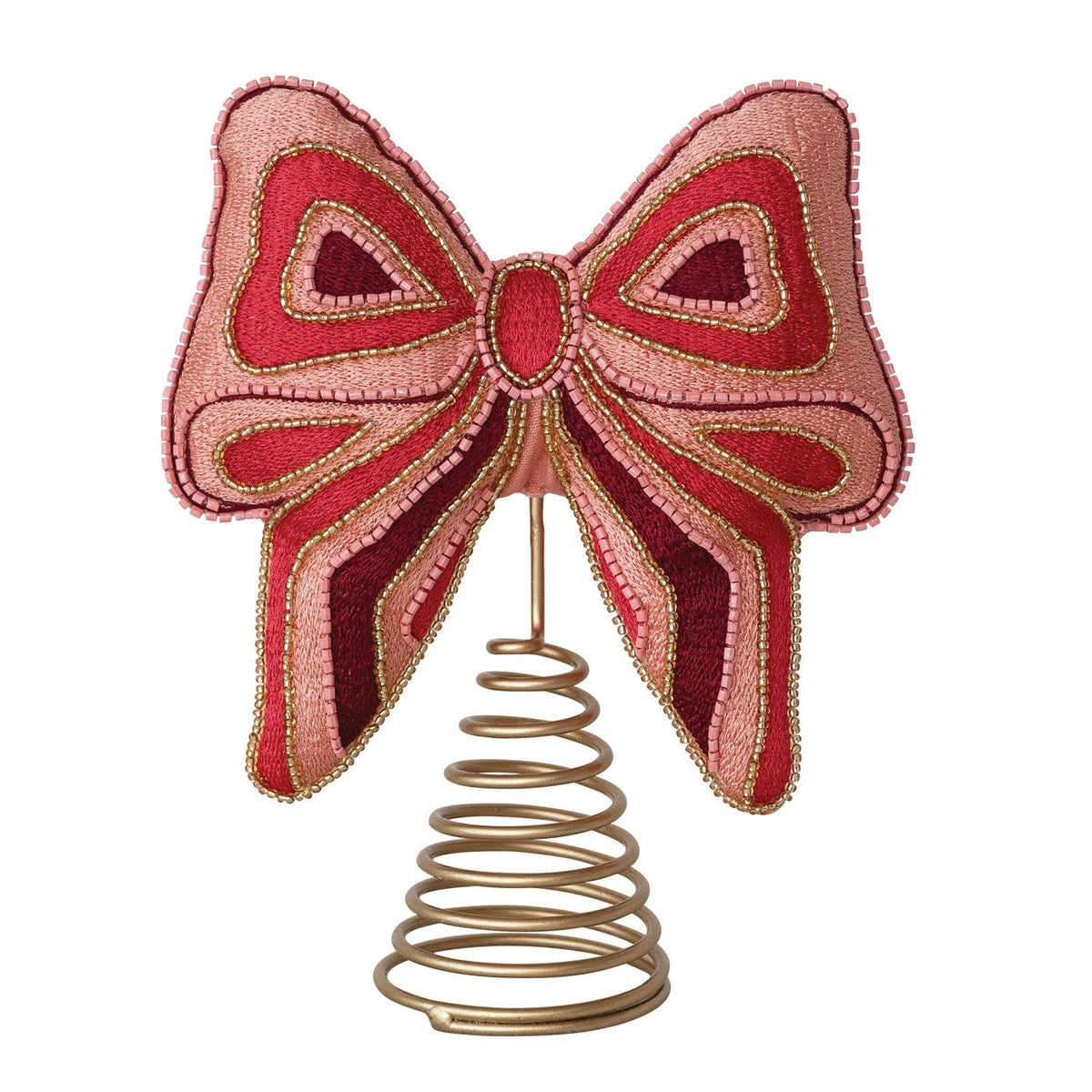 Cotton Embroidered Bow Tree Topper