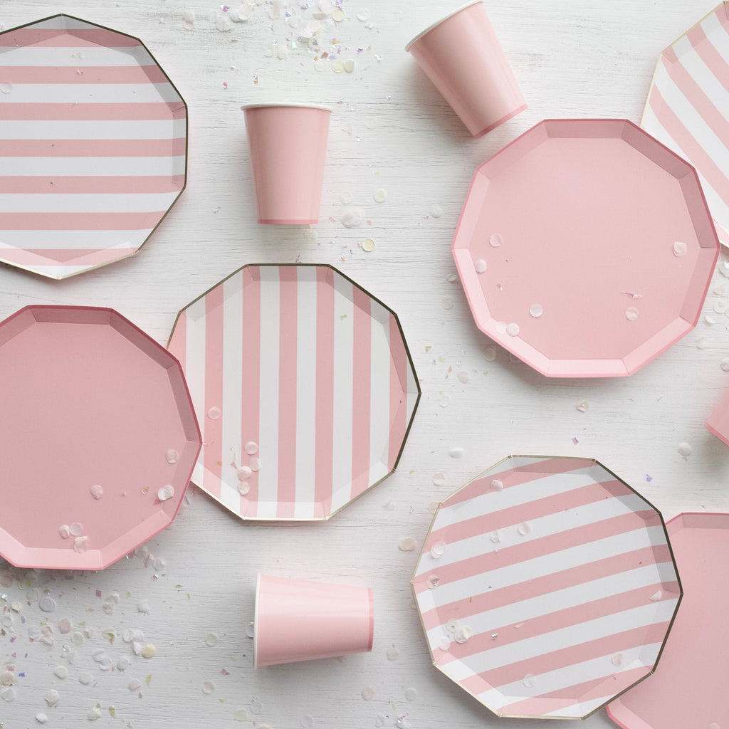 Petal Pink Signature Cabana Stripe Plates