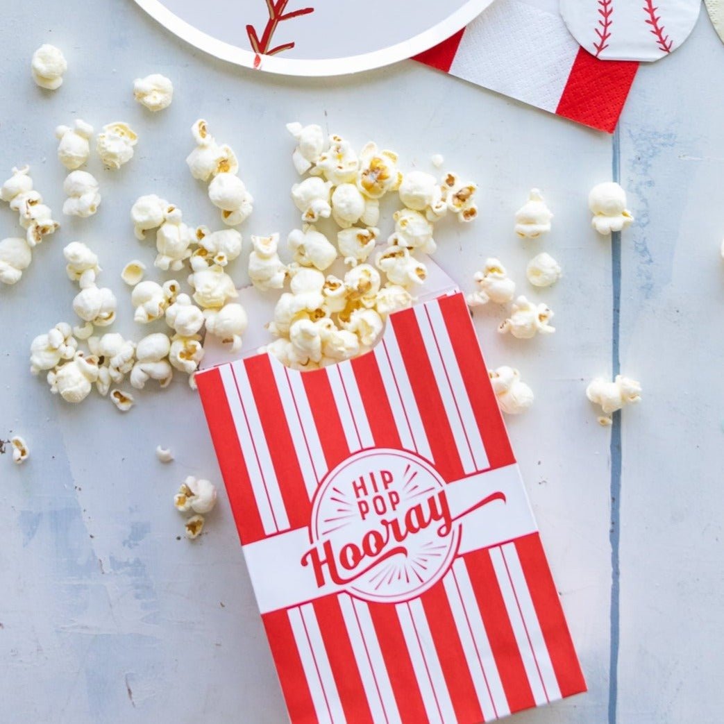Red & White Striped Popcorn Bags