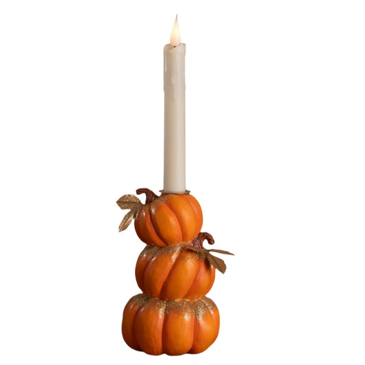 Bethany Lowe Stack of Pumpkins Candlestick