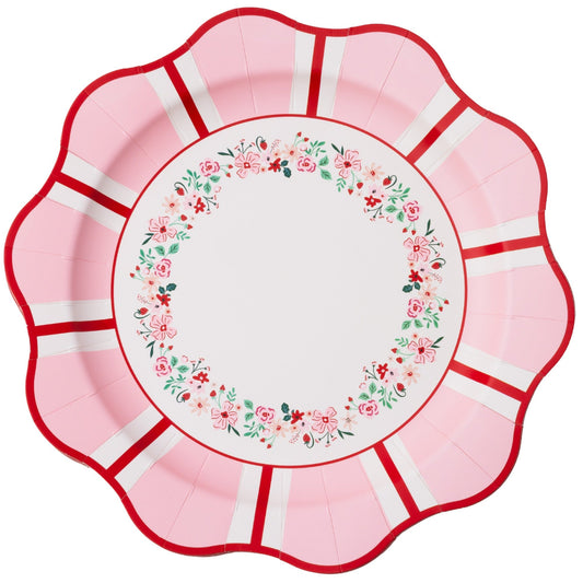 Pink & Red Floral Dinner Plates