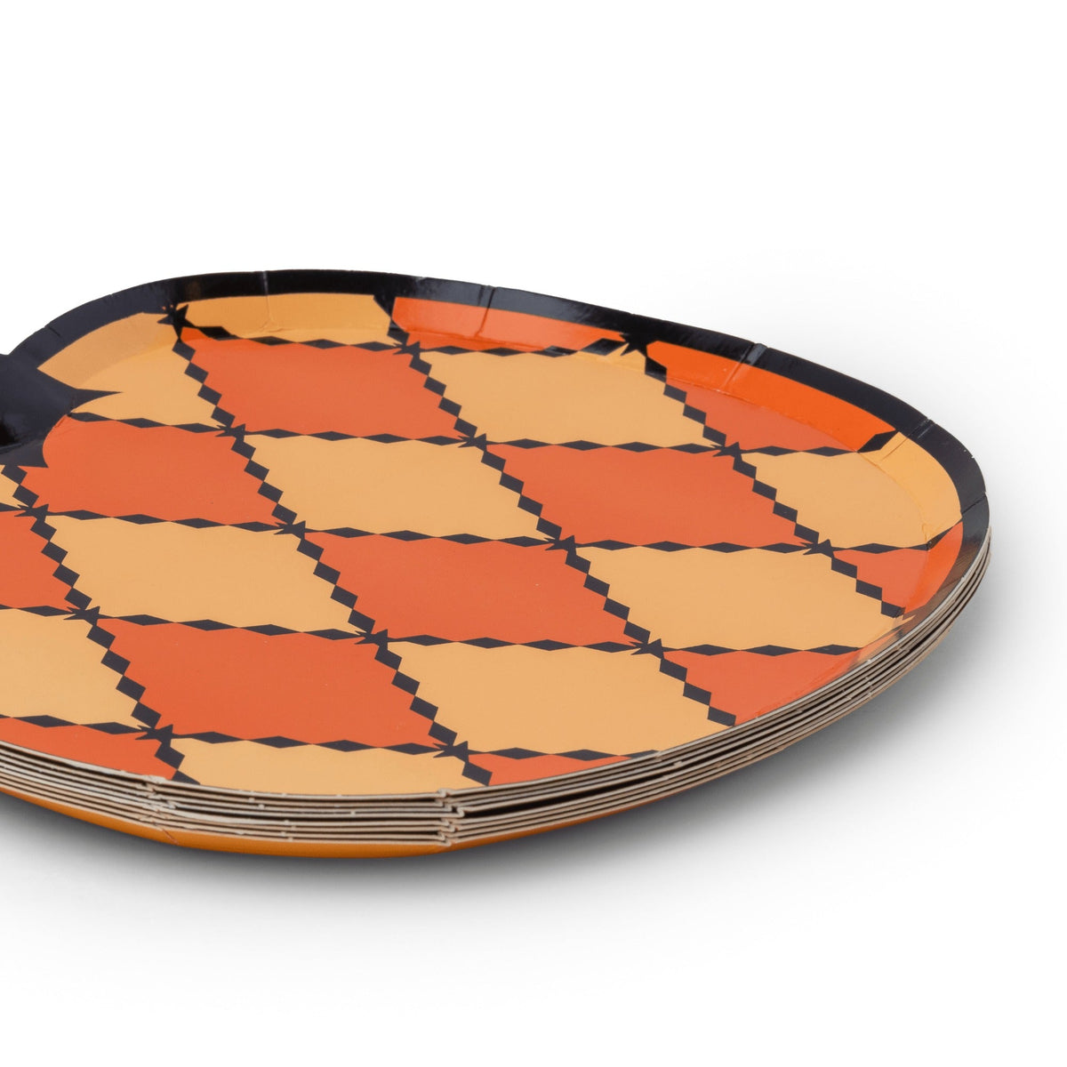 Vintage Halloween Harlequin Pumpkin Plates