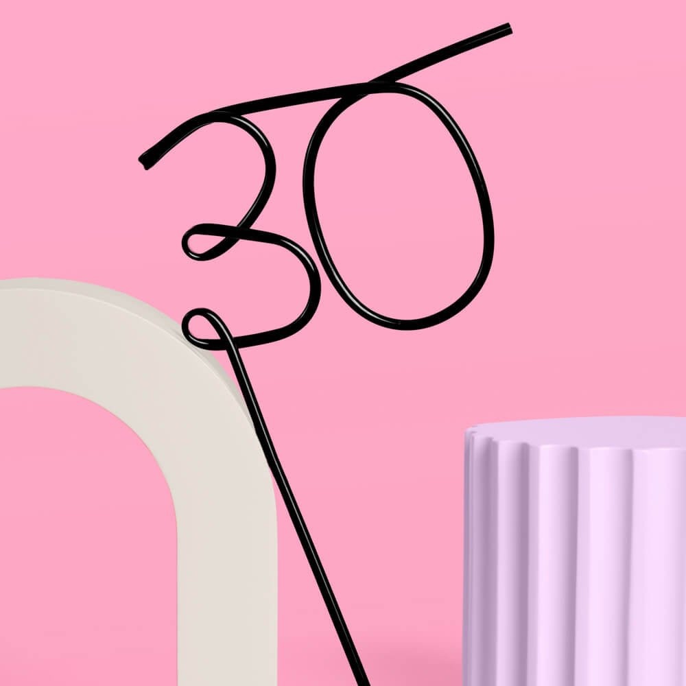 30 Birthday Reusable Straw