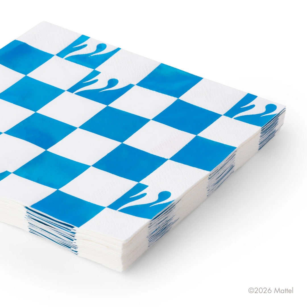 Hot WheelsTM X Bonjour Fete Blue Foil Checker Large Napkins