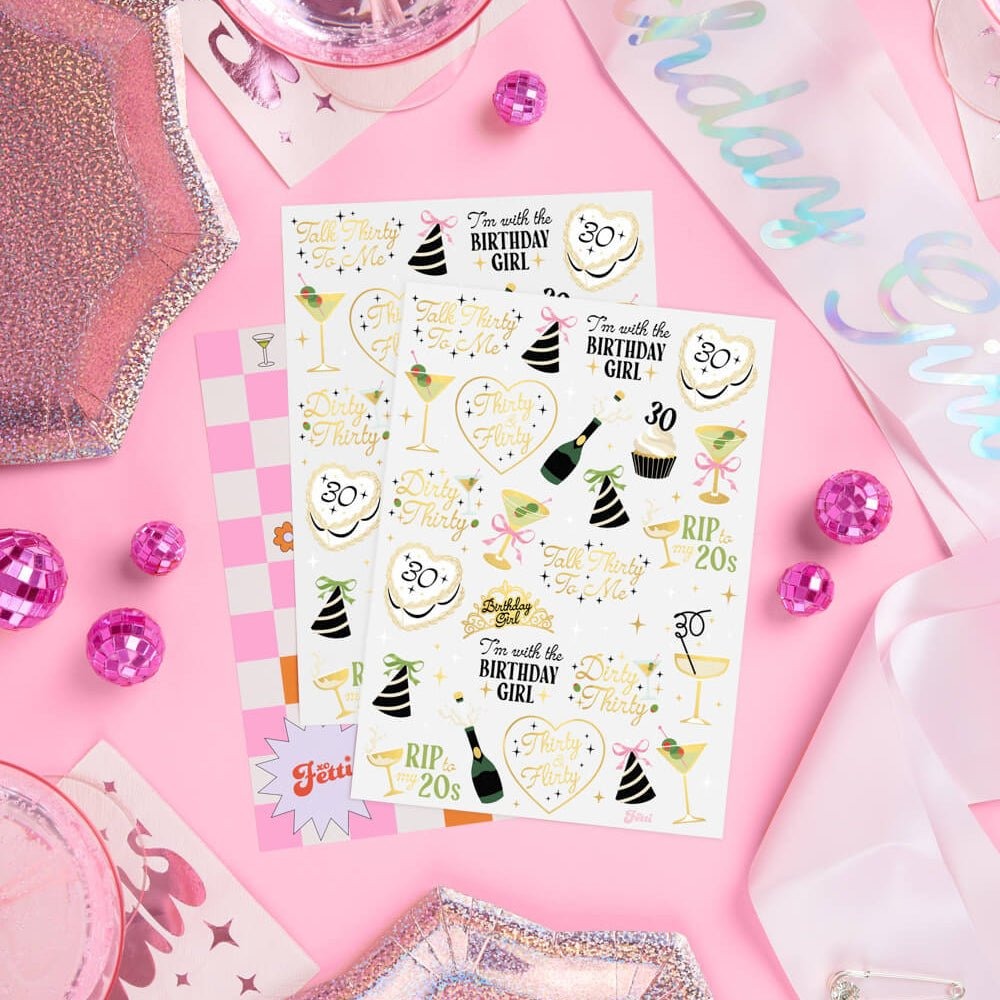Dirty 30 Birthday Temporary Tattoos