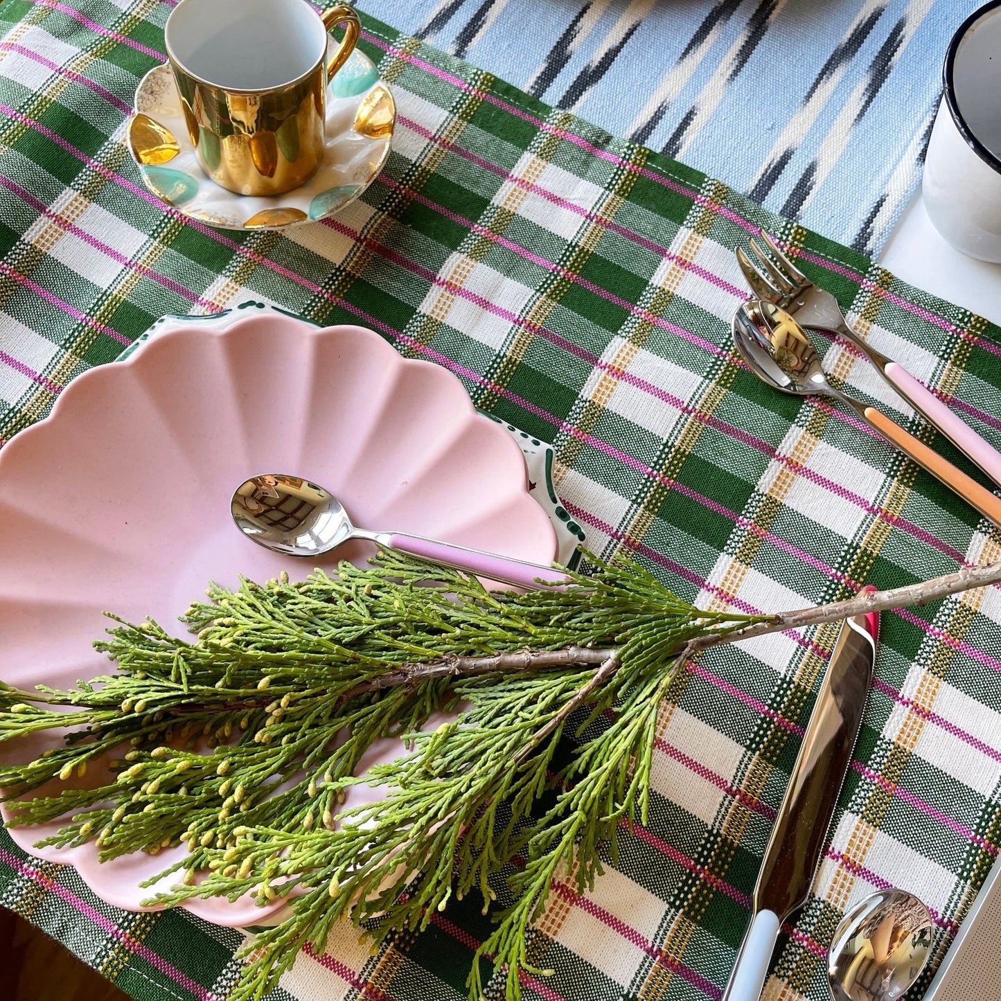 San Andres Gingham Forest & White Placemat