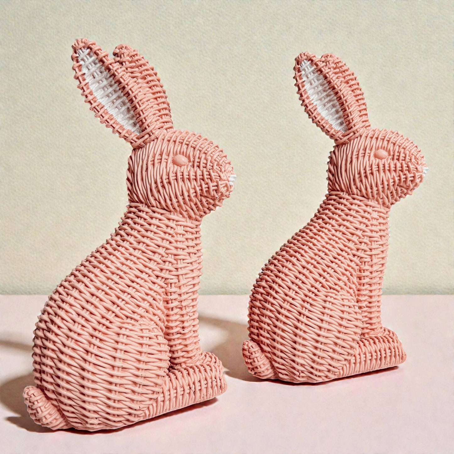 Pink Rattan Design Bunny